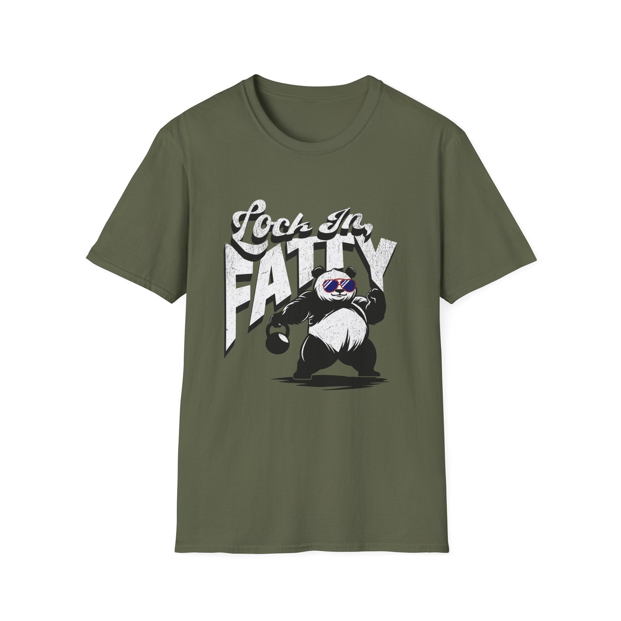 Lock In, Fatty Panda T-Shirt — Lifting tee