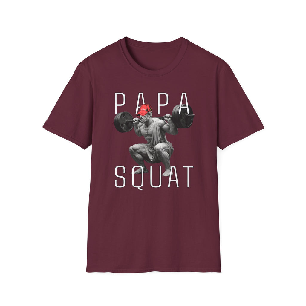 Papa Squat T-Shirt — Funny Weightlifting Dad Tee for Fitness Fathers