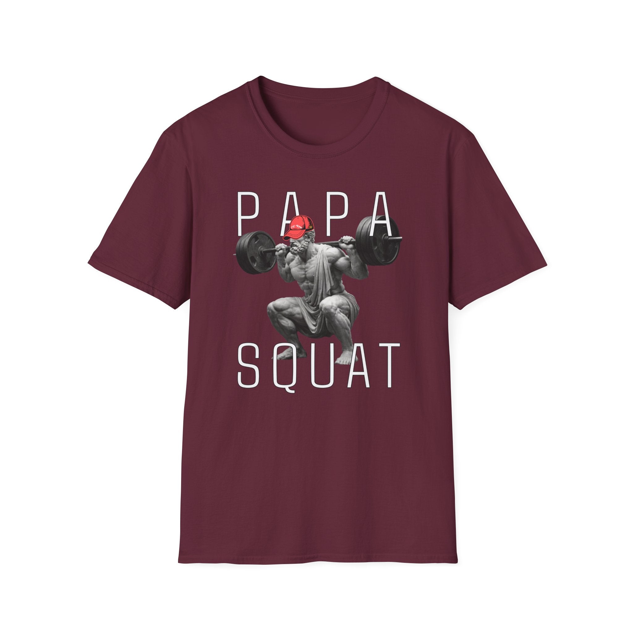 Papa Squat T-Shirt — Funny Weightlifting Dad Tee for Fitness Fathers