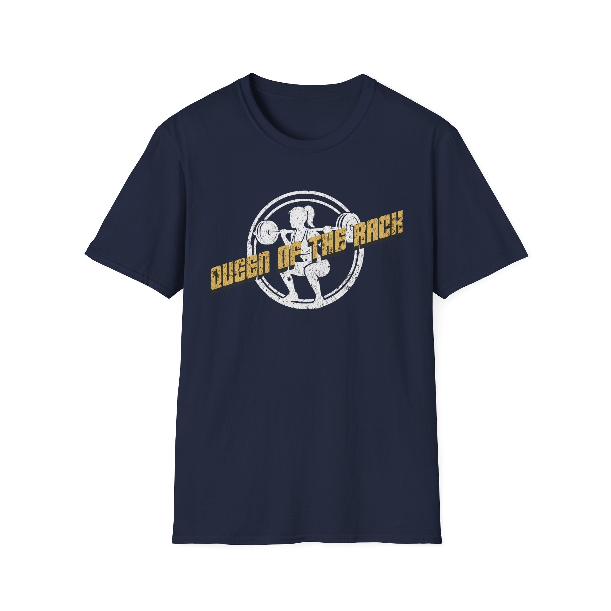 Queen of the Rack Weightlifting T-Shirt — Women's Barbell Squat Gym Tee