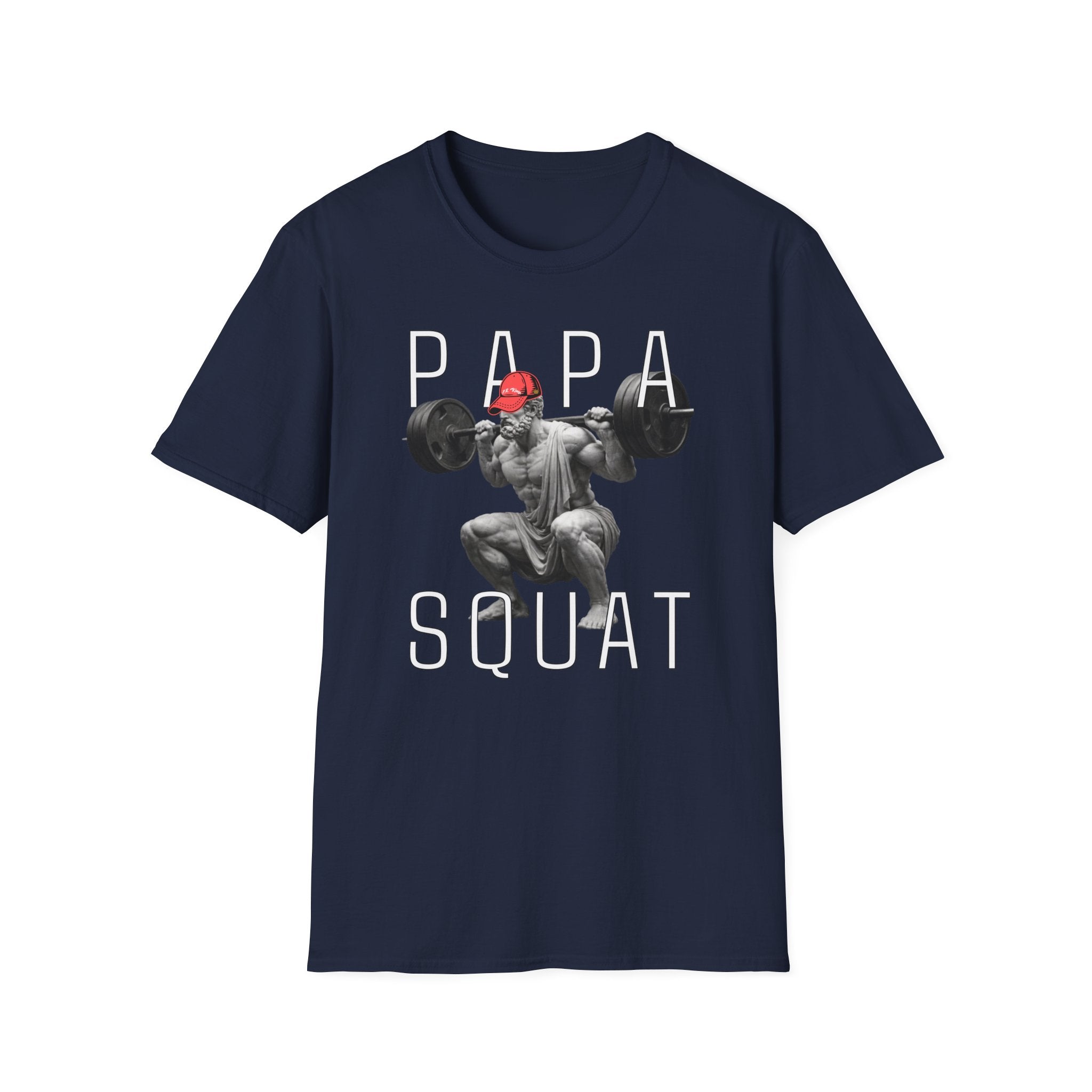 Papa Squat T-Shirt — Funny Weightlifting Dad Tee for Fitness Fathers