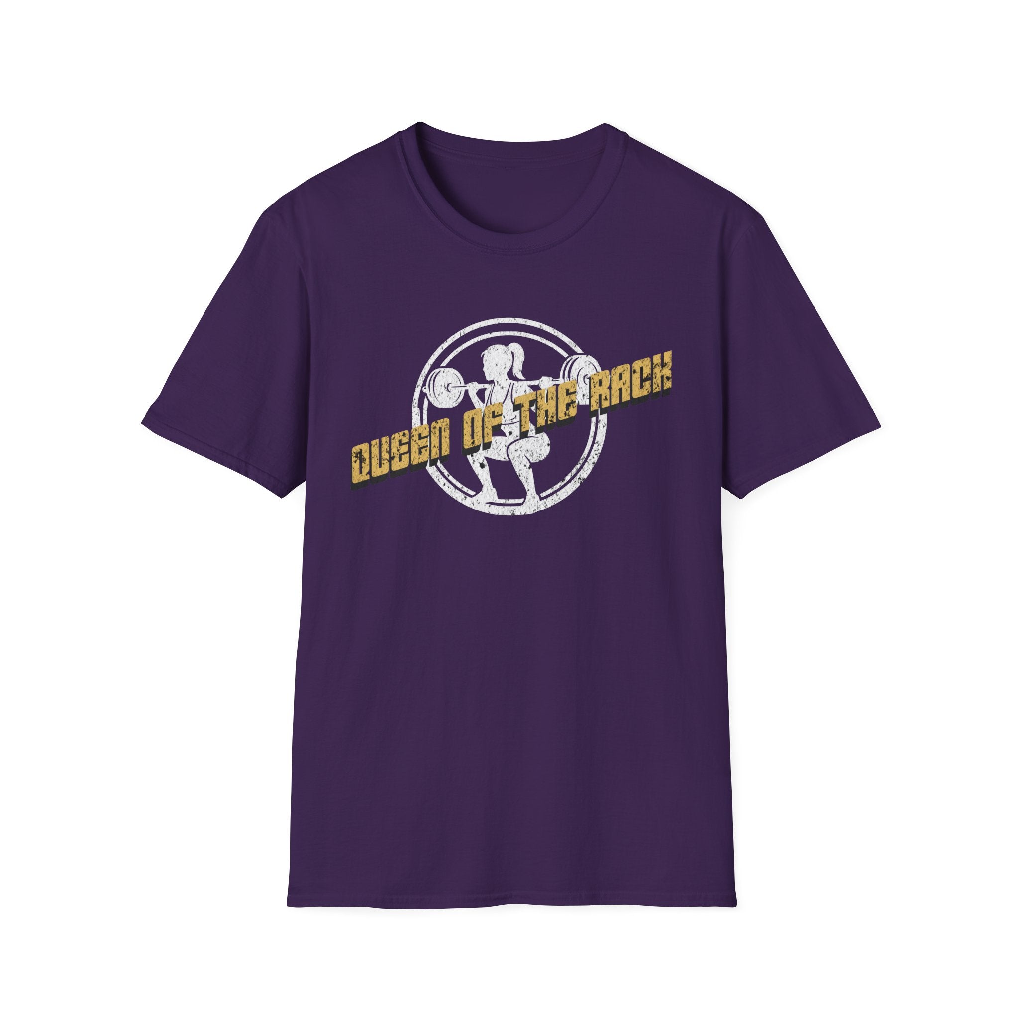 Queen of the Rack Weightlifting T-Shirt — Women's Barbell Squat Gym Tee