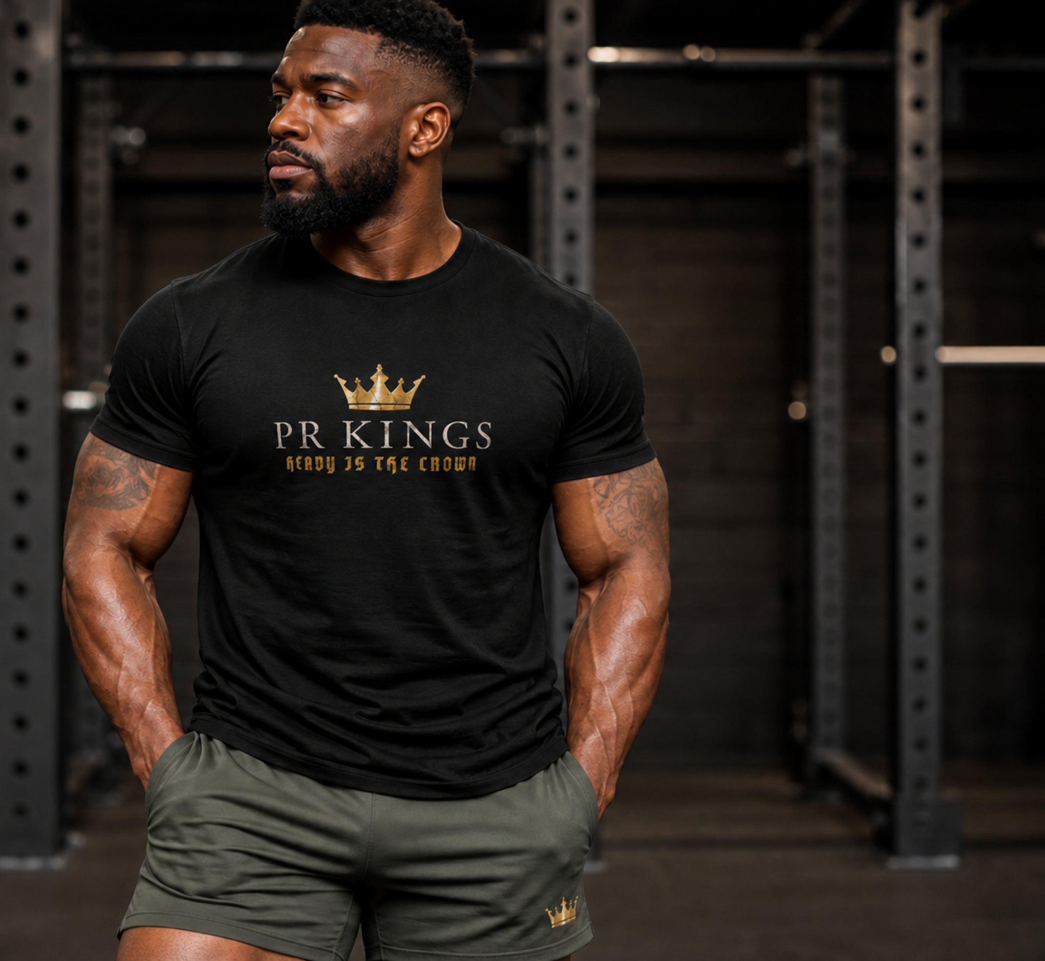 PR Kings T-Shirt — "Heavy is The Crown" Gold Crown Graphic Tee