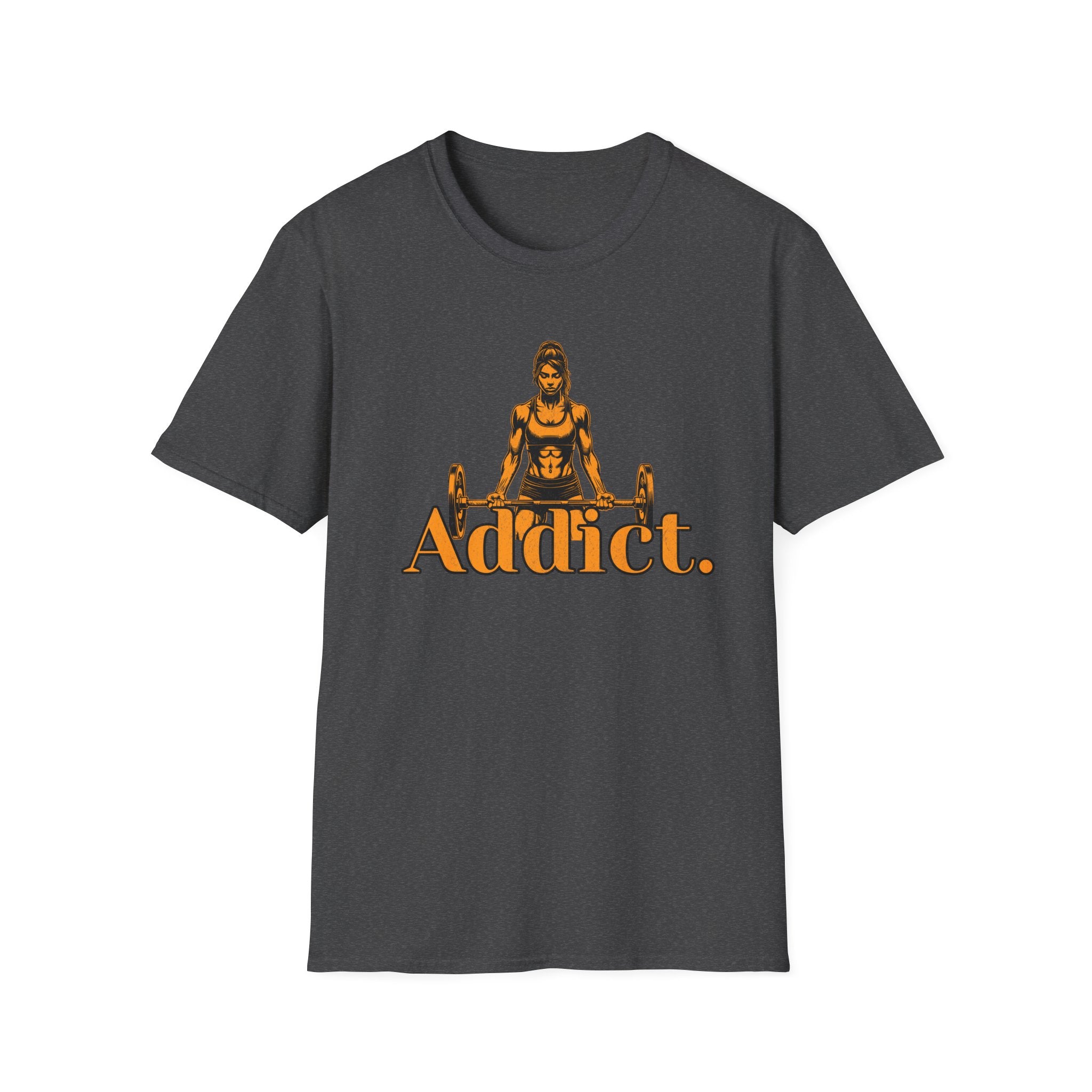 T-Shirt — "Addict" Weightlifting Graphic Tee (Women's Lifter Design)