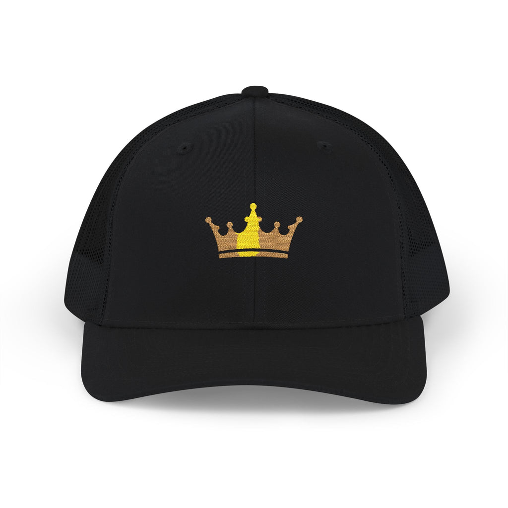 Crown Patch Trucker Cap – Gold Crown Snapback Hat