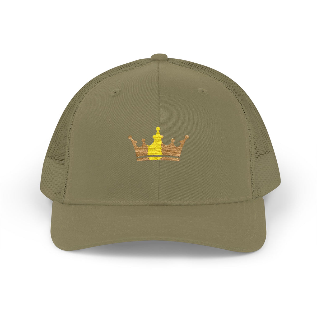 Crown Patch Trucker Cap – Gold Crown Snapback Hat