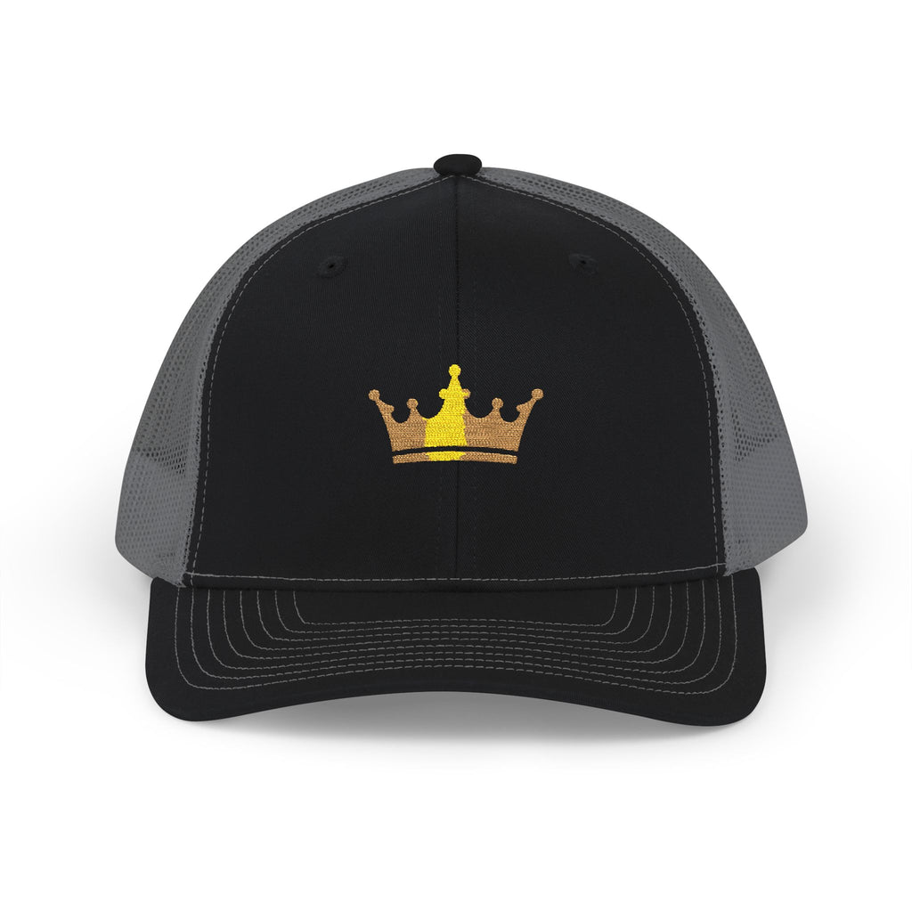 Crown Patch Trucker Cap – Gold Crown Snapback Hat