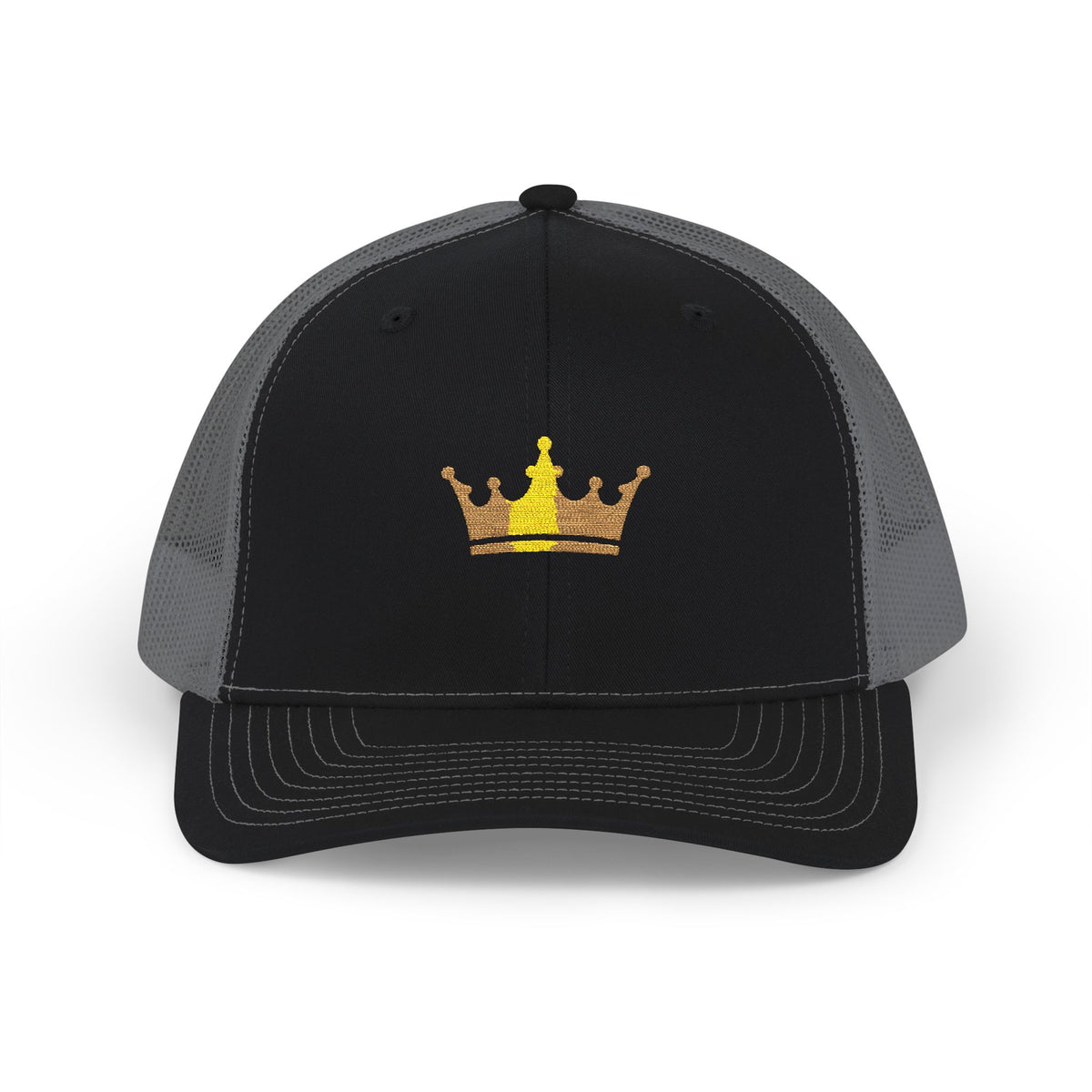 Crown Patch Trucker Cap – Gold Crown Snapback Hat