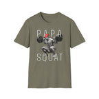 Papa Squat T-Shirt — Funny Weightlifting Dad Tee for Fitness Fathers