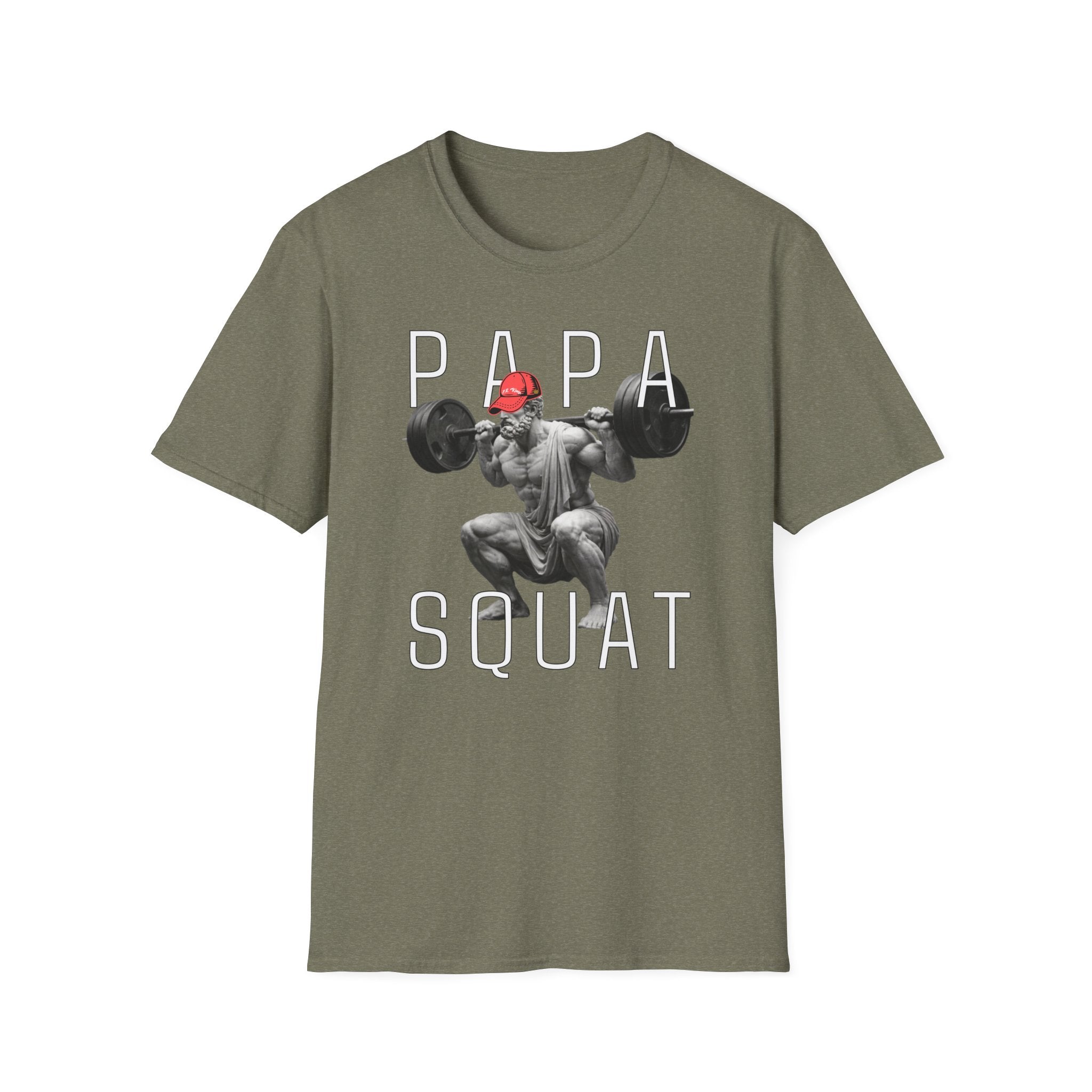 Papa Squat T-Shirt — Funny Weightlifting Dad Tee for Fitness Fathers