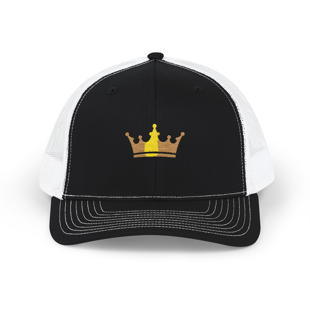 Crown Patch Trucker Cap – Gold Crown Snapback Hat