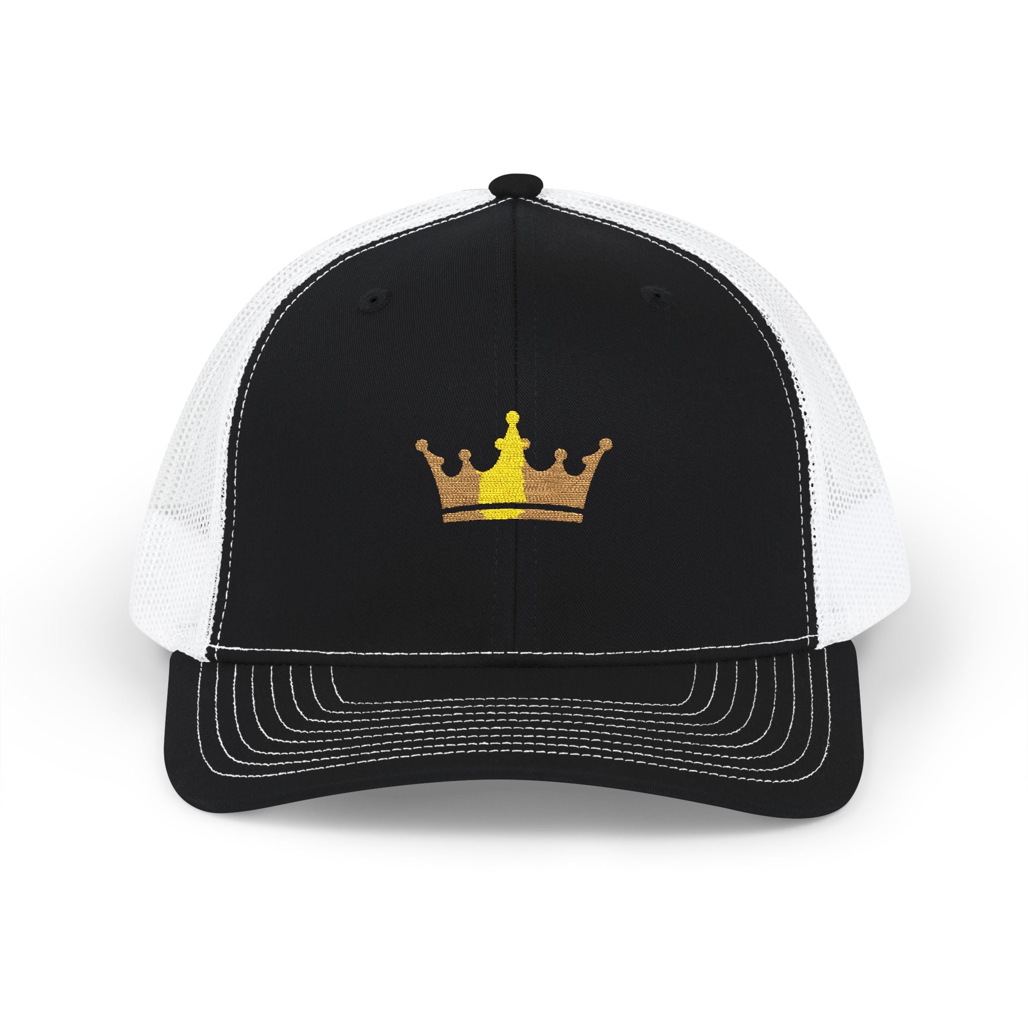 Crown Patch Trucker Cap – Gold Crown Snapback Hat